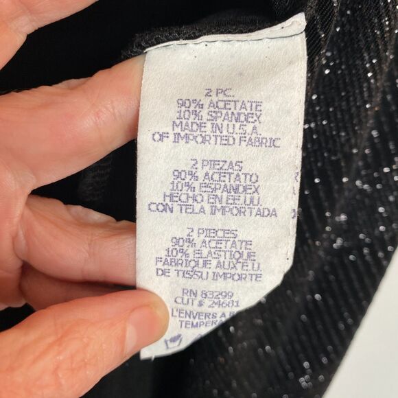 Onyx Nite Black Gorgeous Holiday Cruise Jacket Beautiful Sparkles Long Lines 2X - Picture 9 of 13